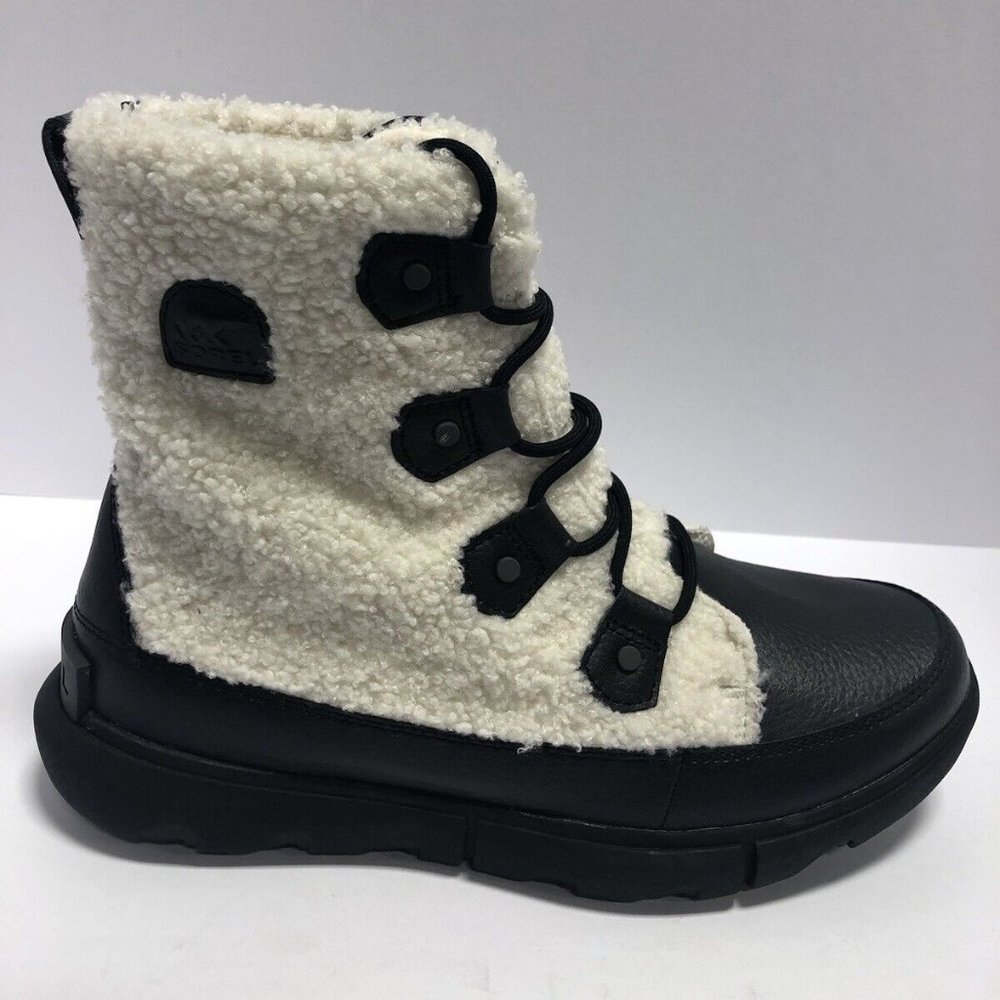 Sorel Women’s Explorer II Joan Cozy Winter Boots White/Black, Size 11M